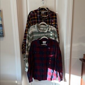 Set of three Goodfellow & Co Multicolor Plaid Flannel Shirts